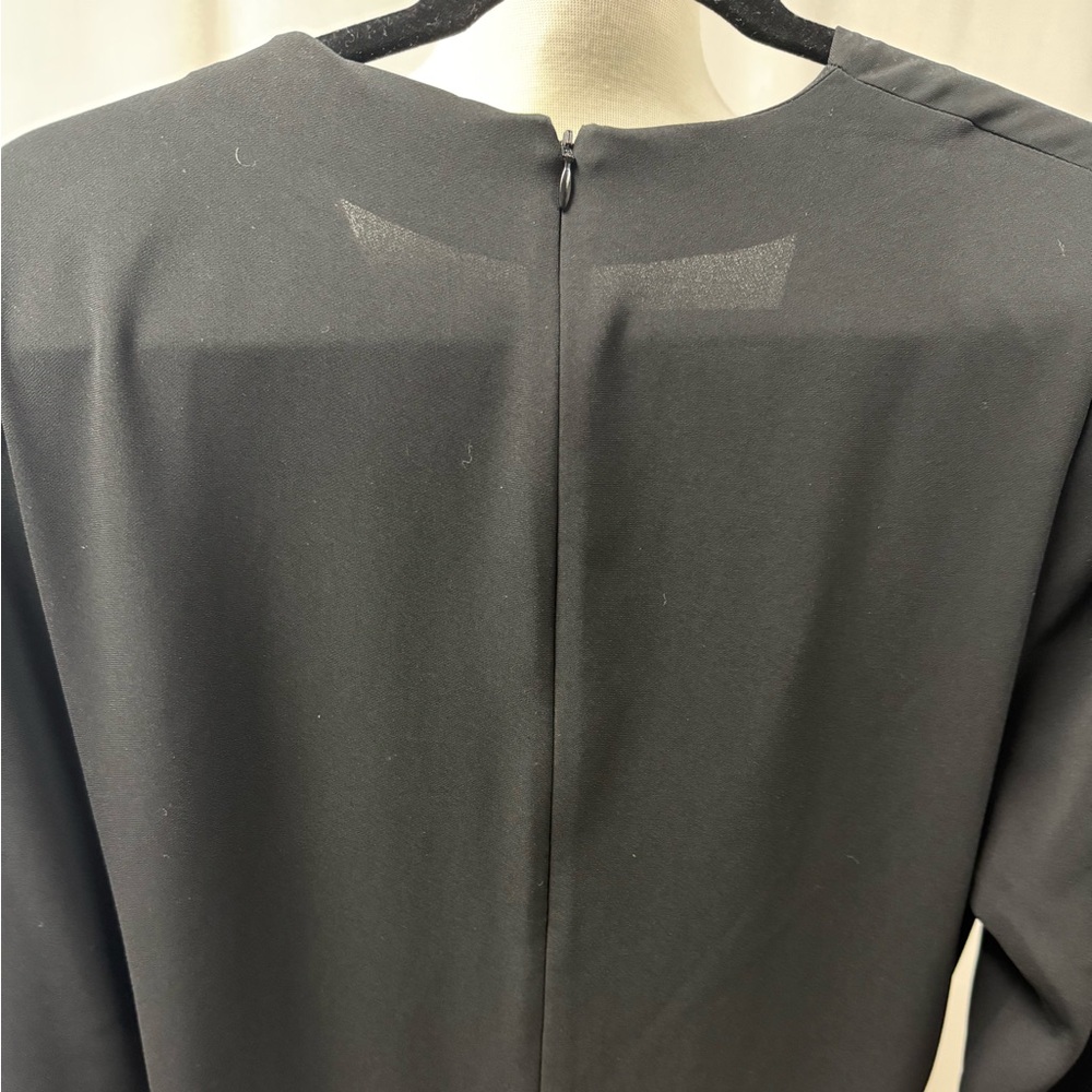 Babaton Black Long-Sleeve Wrap Midi Dress - Picture 3 of 6